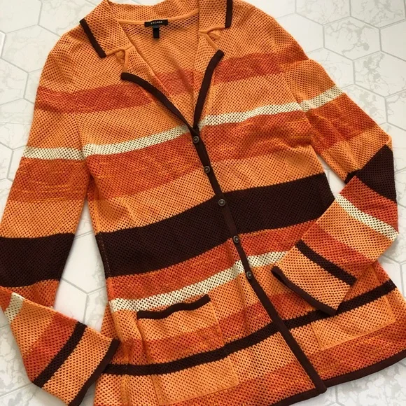 Escada Orange Cardigan Sweater - Picture 1 of 11